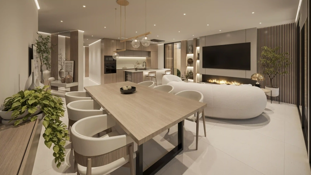 Innenraum der Ibiza Elegance Residences mit hochwertiger zeitgemäßer Ausstattung.