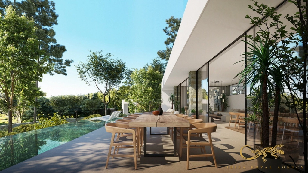 Modern luxury villa in Roca Llisa with a private pool and efficient building systems.