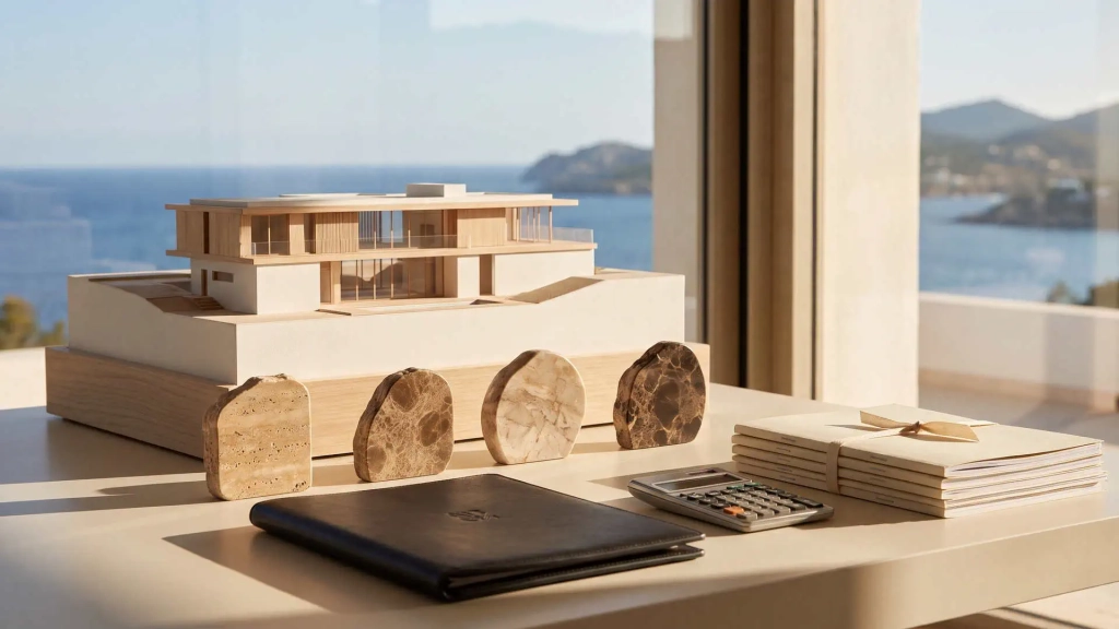 Planung von Zahlungen und Bauabschnitten beim Kauf einer Immobilie vom Plan auf Ibiza.